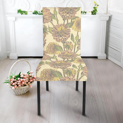 Dahlia Pattern Print Design DH09 Dining Chair Slipcover-JORJUNE.COM