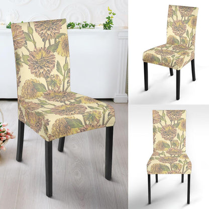 Dahlia Pattern Print Design DH09 Dining Chair Slipcover-JORJUNE.COM