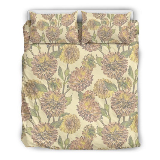 Dahlia Pattern Print Design DH09 Duvet Cover Bedding Set-JORJUNE.COM
