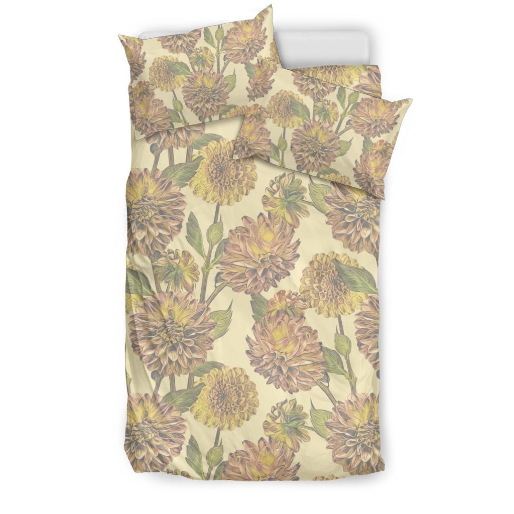 Dahlia Pattern Print Design DH09 Duvet Cover Bedding Set-JORJUNE.COM