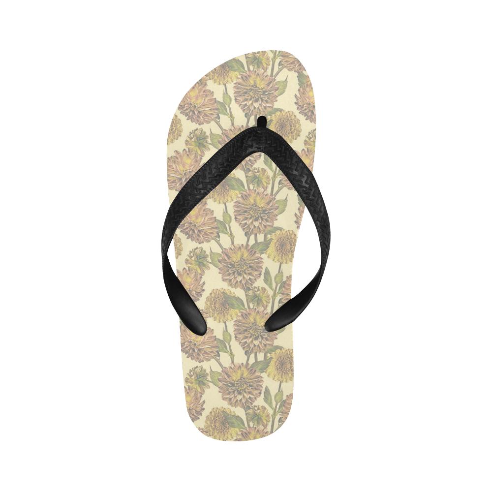 Dahlia Pattern Print Design DH09 Flip Flops-JorJune