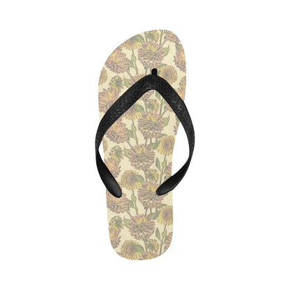 Dahlia Pattern Print Design DH09 Flip Flops-JorJune