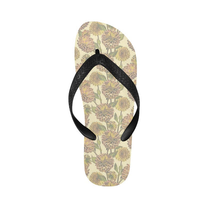 Dahlia Pattern Print Design DH09 Flip Flops-JorJune