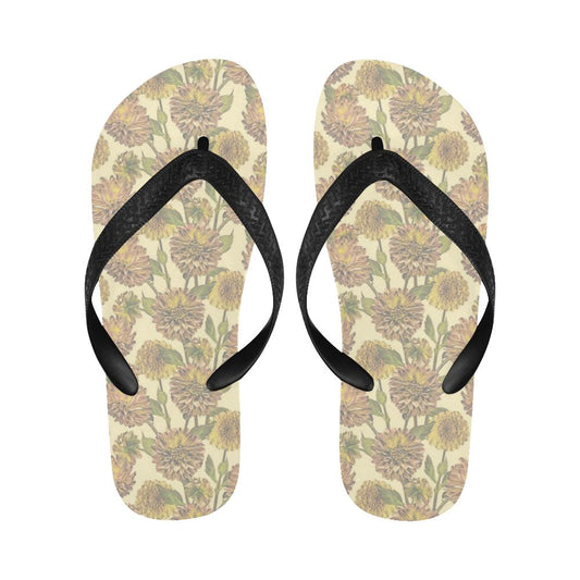 Dahlia Pattern Print Design DH09 Flip Flops-JorJune