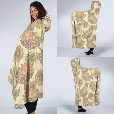 Dahlia Pattern Print Design DH09 Hooded Blanket-JORJUNE.COM