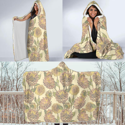 Dahlia Pattern Print Design DH09 Hooded Blanket-JORJUNE.COM