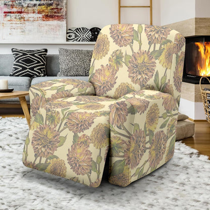 Dahlia Pattern Print Design DH09 Recliner Slipcover-JORJUNE.COM