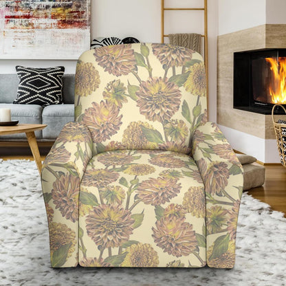 Dahlia Pattern Print Design DH09 Recliner Slipcover-JORJUNE.COM