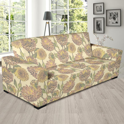 Dahlia Pattern Print Design DH09 Sofa Slipcover-JORJUNE.COM