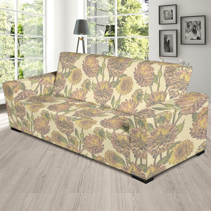 Dahlia Pattern Print Design DH09 Sofa Slipcover-JORJUNE.COM