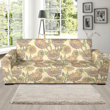 Dahlia Pattern Print Design DH09 Sofa Slipcover-JORJUNE.COM