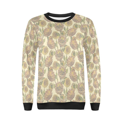 Dahlia Pattern Print Design DH09 Women Long Sleeve Sweatshirt-JorJune