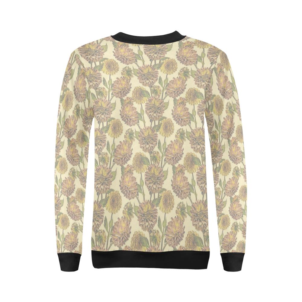Dahlia Pattern Print Design DH09 Women Long Sleeve Sweatshirt-JorJune
