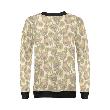 Dahlia Pattern Print Design DH09 Women Long Sleeve Sweatshirt-JorJune