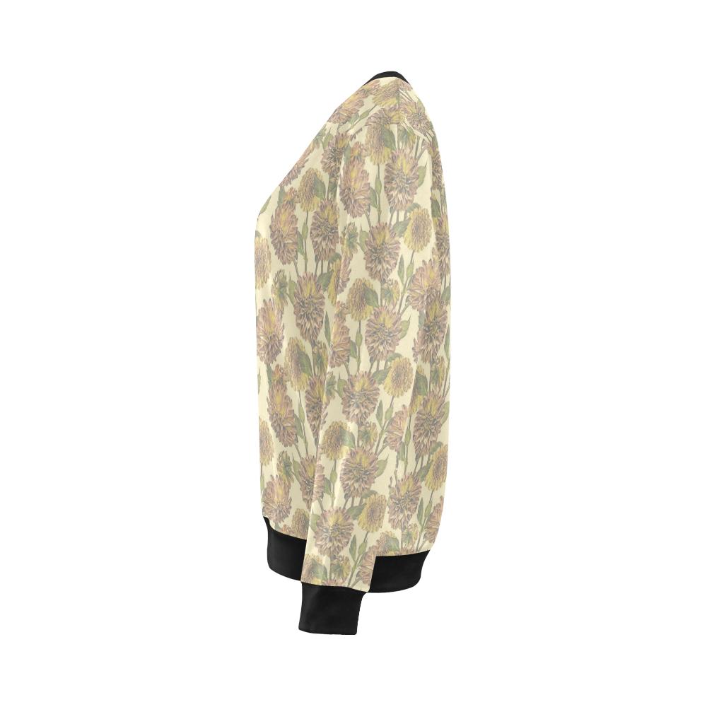 Dahlia Pattern Print Design DH09 Women Long Sleeve Sweatshirt-JorJune