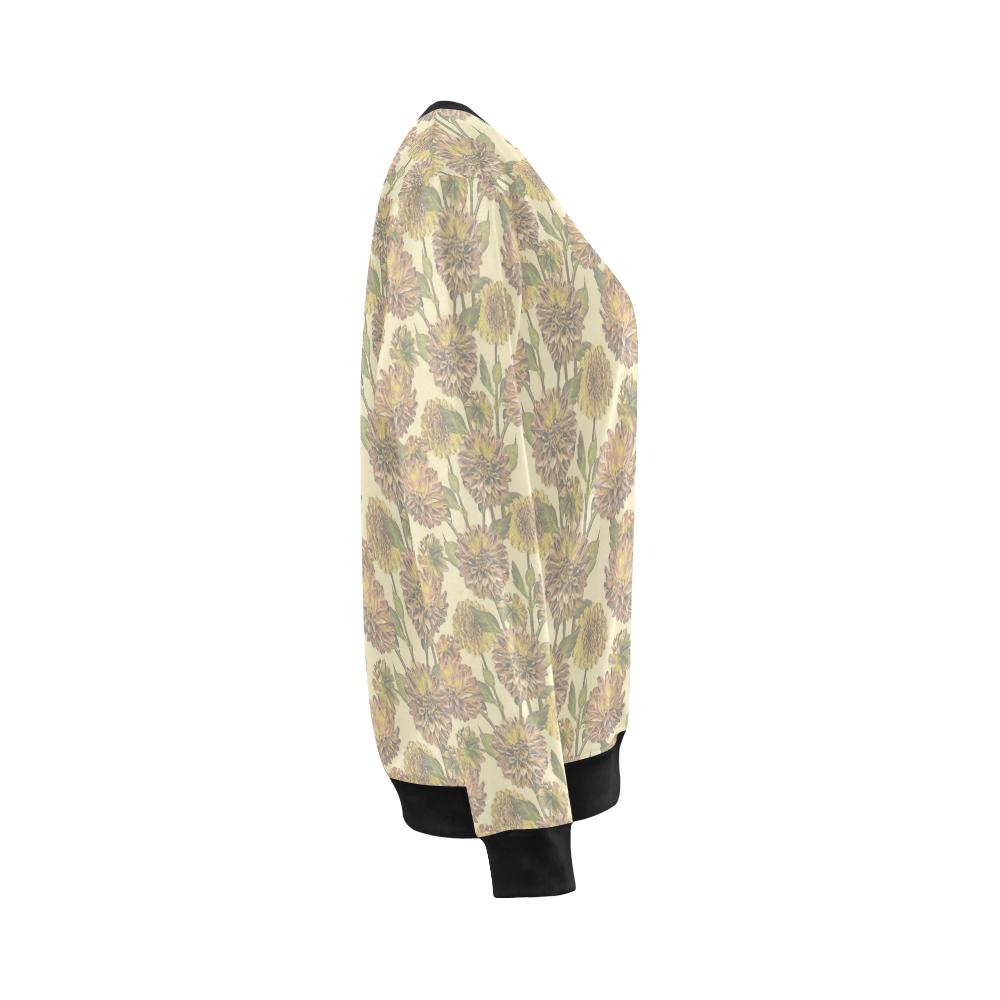 Dahlia Pattern Print Design DH09 Women Long Sleeve Sweatshirt-JorJune