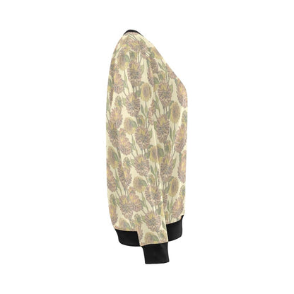 Dahlia Pattern Print Design DH09 Women Long Sleeve Sweatshirt-JorJune
