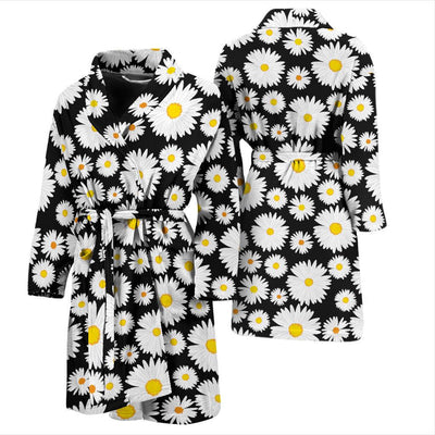 Daisy Pattern Print Design 01 Men Bathrobe-JORJUNE.COM