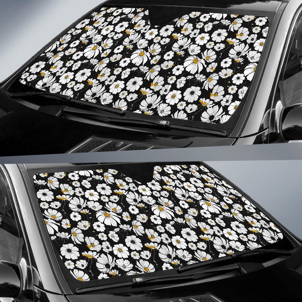 Daisy Pattern Print Design 02 Car Sun Shade-JORJUNE.COM