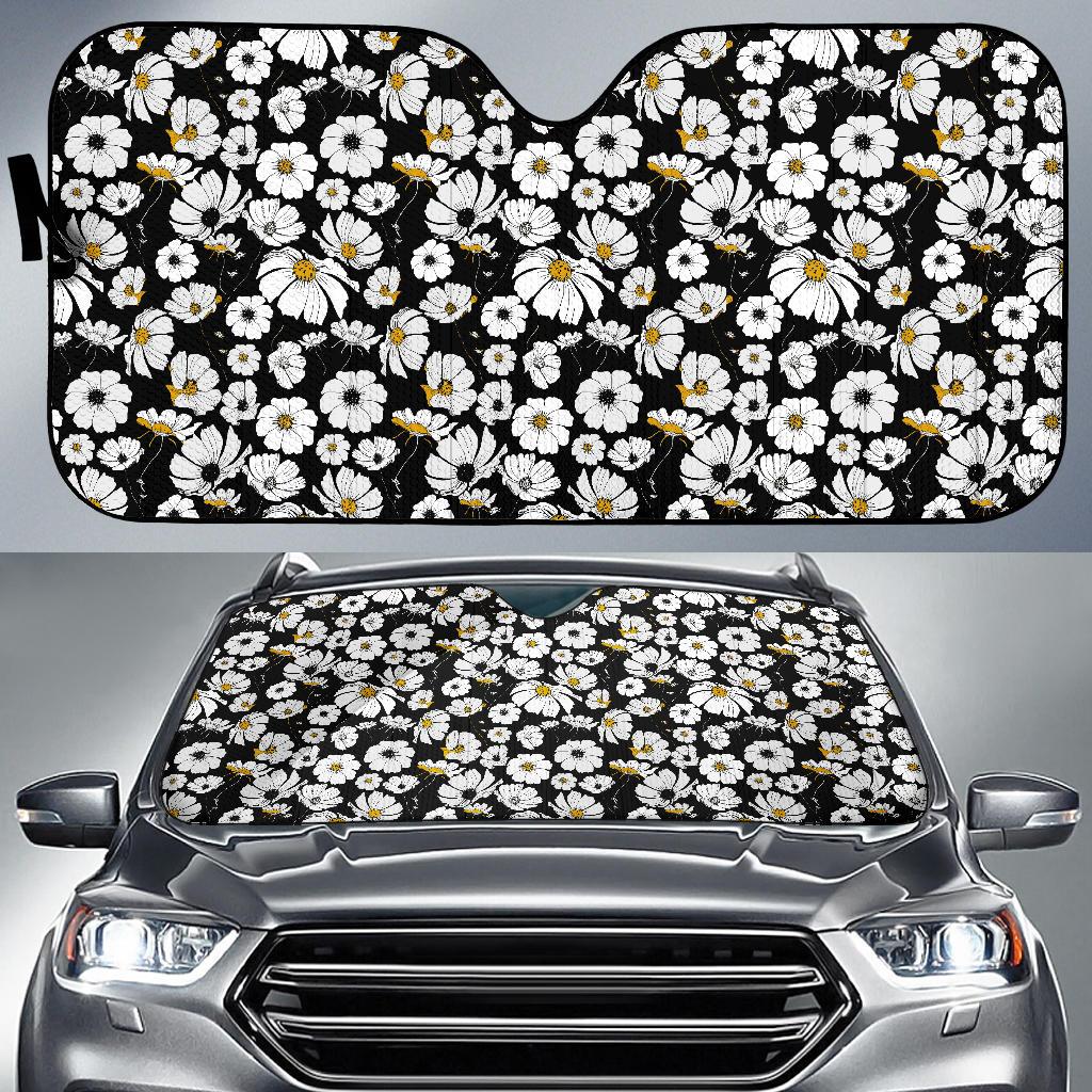 Daisy Pattern Print Design 02 Car Sun Shade-JORJUNE.COM