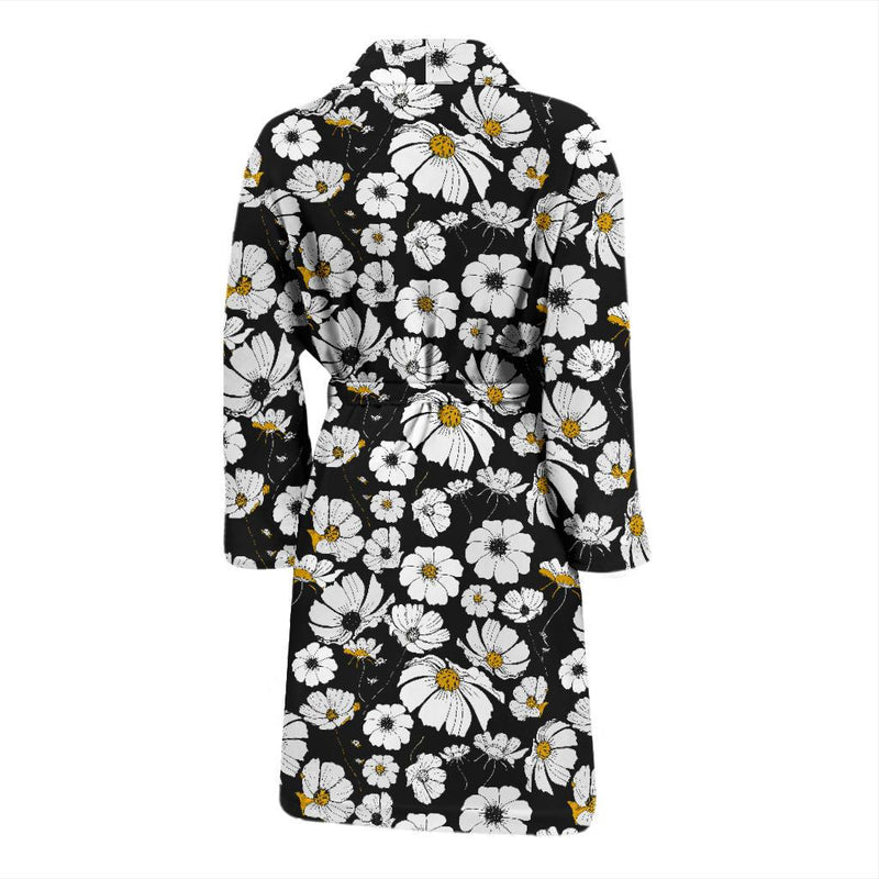 Daisy Pattern Print Design 02 Men Bathrobe-JORJUNE.COM