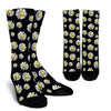 Daisy Pattern Print Design DS01 Crew Socks-JORJUNE.COM