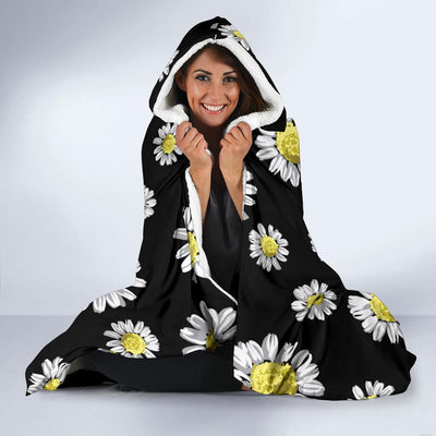 Daisy Pattern Print Design DS01 Hooded Blanket-JORJUNE.COM