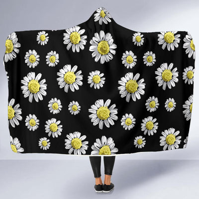 Daisy Pattern Print Design DS01 Hooded Blanket-JORJUNE.COM