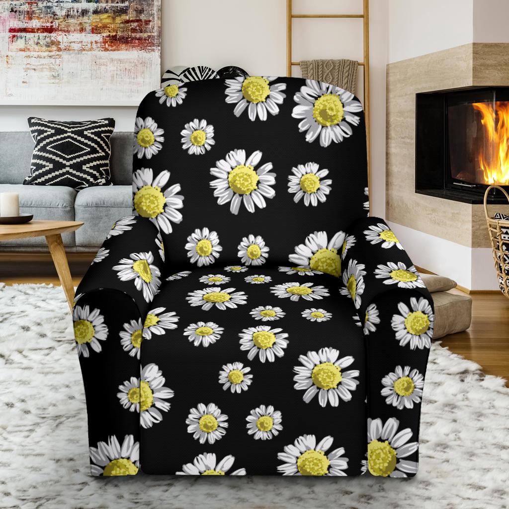 Daisy Pattern Print Design DS01 Recliner Slipcover-JORJUNE.COM