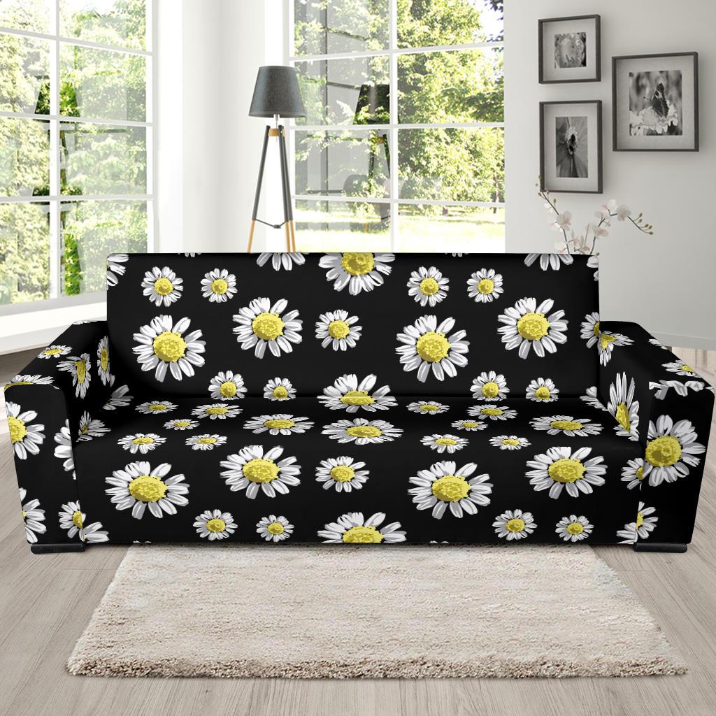 Daisy Pattern Print Design DS01 Sofa Slipcover-JORJUNE.COM