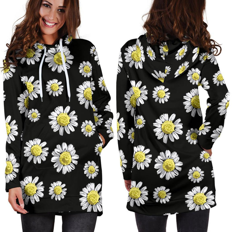 Daisy Pattern Print Design DS01 Women Hoodie Dress