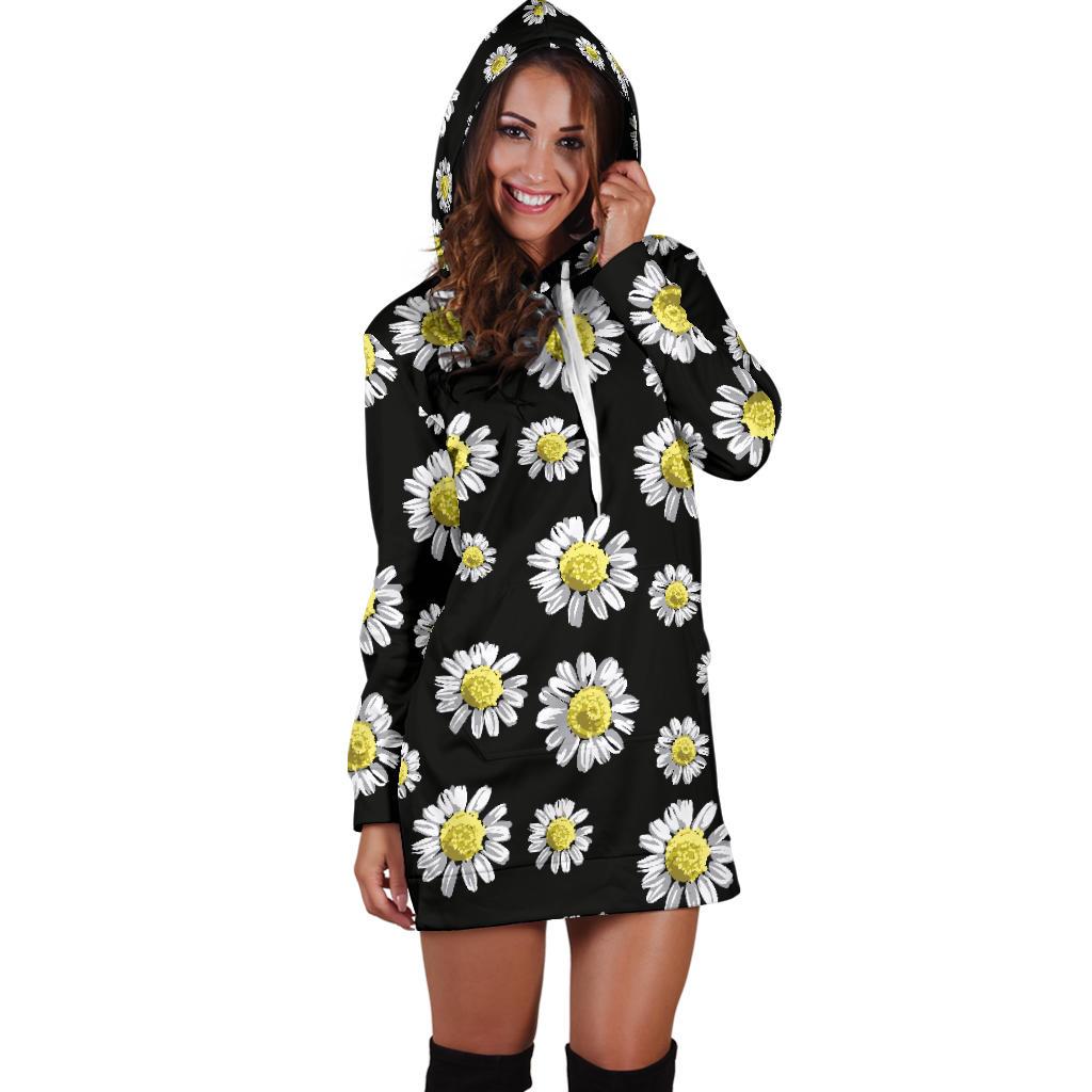 Daisy Pattern Print Design DS01 Women Hoodie Dress