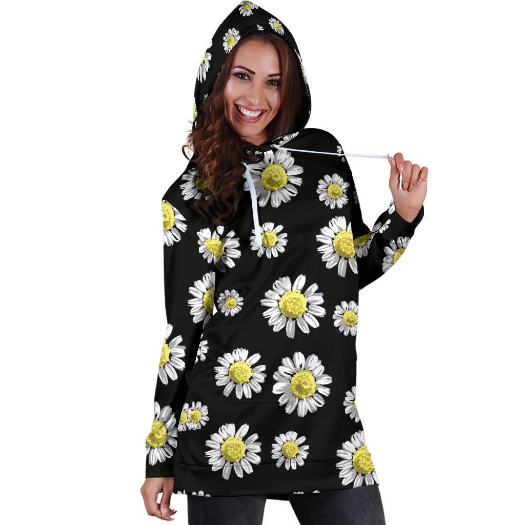 Daisy Pattern Print Design DS01 Women Hoodie Dress