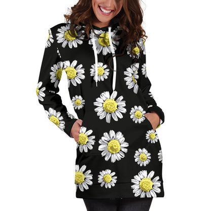 Daisy Pattern Print Design DS01 Women Hoodie Dress