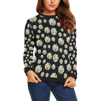 Daisy Pattern Print Design DS01 Women Long Sleeve Sweatshirt-JorJune