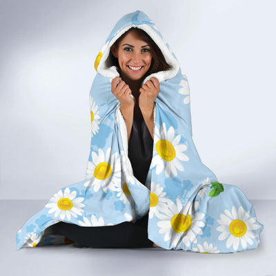 Daisy Pattern Print Design DS010 Hooded Blanket-JORJUNE.COM