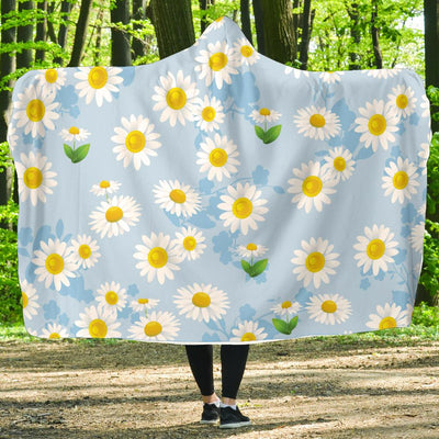 Daisy Pattern Print Design DS010 Hooded Blanket-JORJUNE.COM