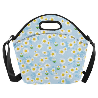 Daisy Pattern Print Design DS010 Neoprene Lunch Bag-JorJune