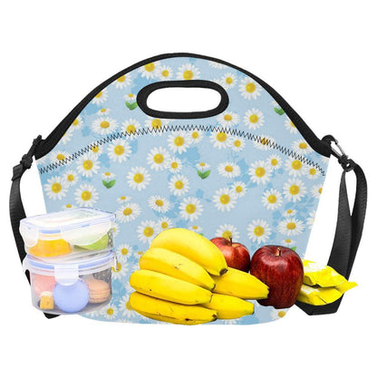 Daisy Pattern Print Design DS010 Neoprene Lunch Bag-JorJune