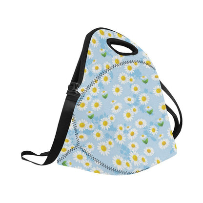 Daisy Pattern Print Design DS010 Neoprene Lunch Bag-JorJune