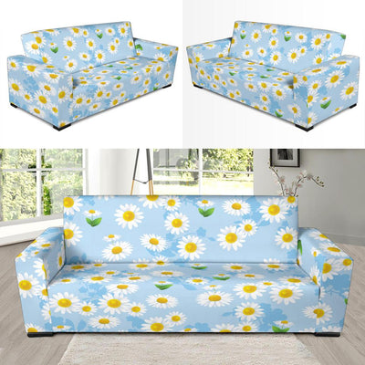 Daisy Pattern Print Design DS010 Sofa Slipcover-JORJUNE.COM