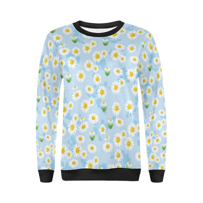 Daisy Pattern Print Design DS010 Women Long Sleeve Sweatshirt-JorJune