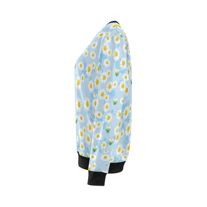 Daisy Pattern Print Design DS010 Women Long Sleeve Sweatshirt-JorJune