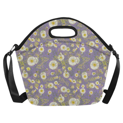 Daisy Pattern Print Design DS011 Neoprene Lunch Bag-JorJune