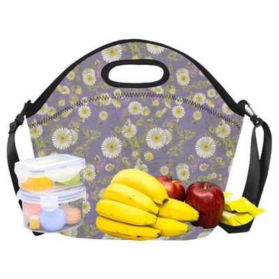 Daisy Pattern Print Design DS011 Neoprene Lunch Bag-JorJune