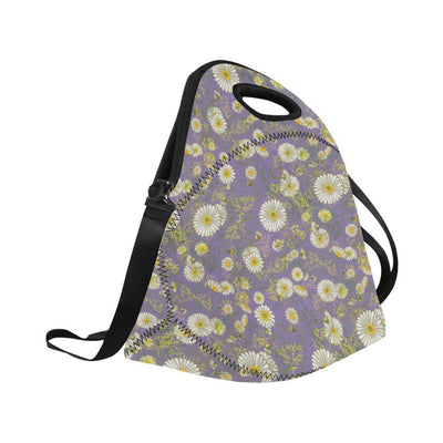 Daisy Pattern Print Design DS011 Neoprene Lunch Bag-JorJune