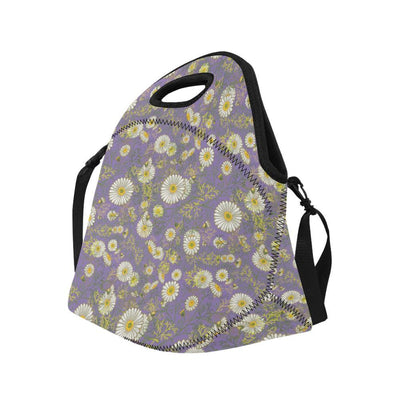 Daisy Pattern Print Design DS011 Neoprene Lunch Bag-JorJune