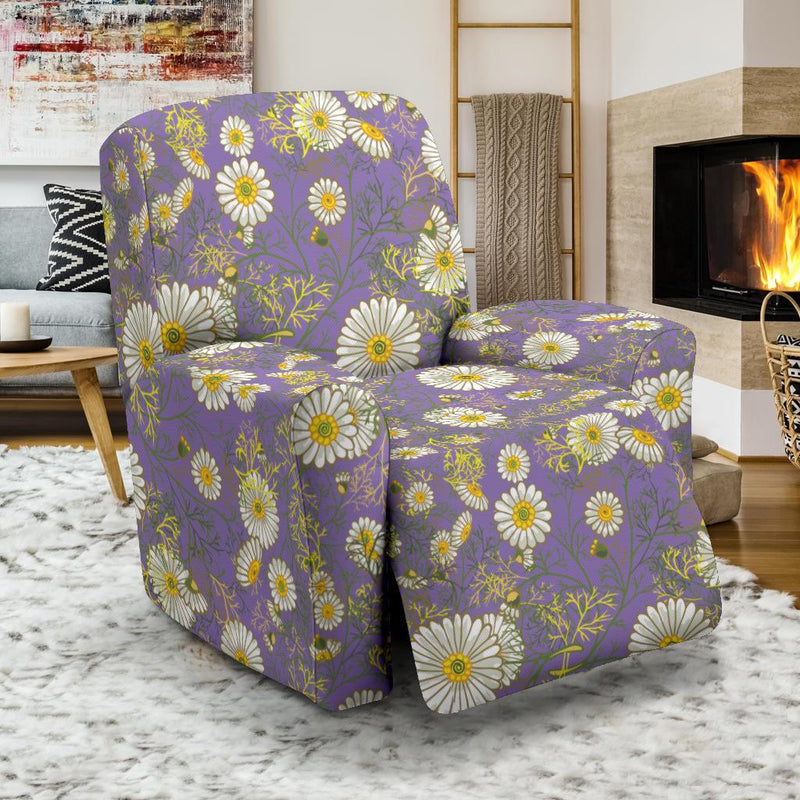 Daisy Pattern Print Design DS011 Recliner Slipcover-JORJUNE.COM