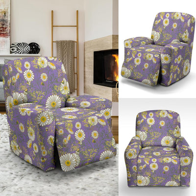 Daisy Pattern Print Design DS011 Recliner Slipcover-JORJUNE.COM