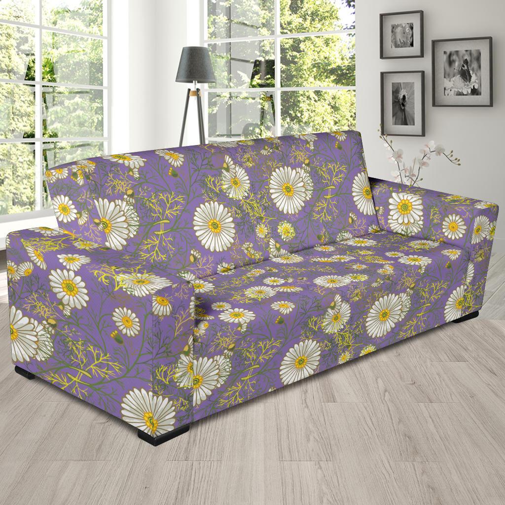 Daisy Pattern Print Design DS011 Sofa Slipcover-JORJUNE.COM